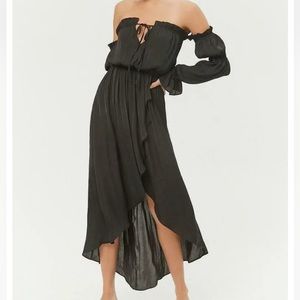 Forever 21 Black Off the Shoulder High Low Dress